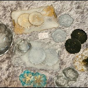 Tray + 4 Piece Coaster Set